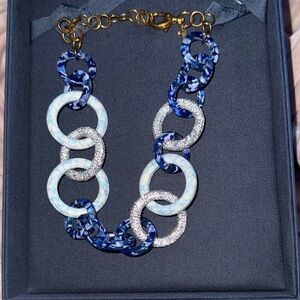 Elegant Blue and Silver Chain Necklace